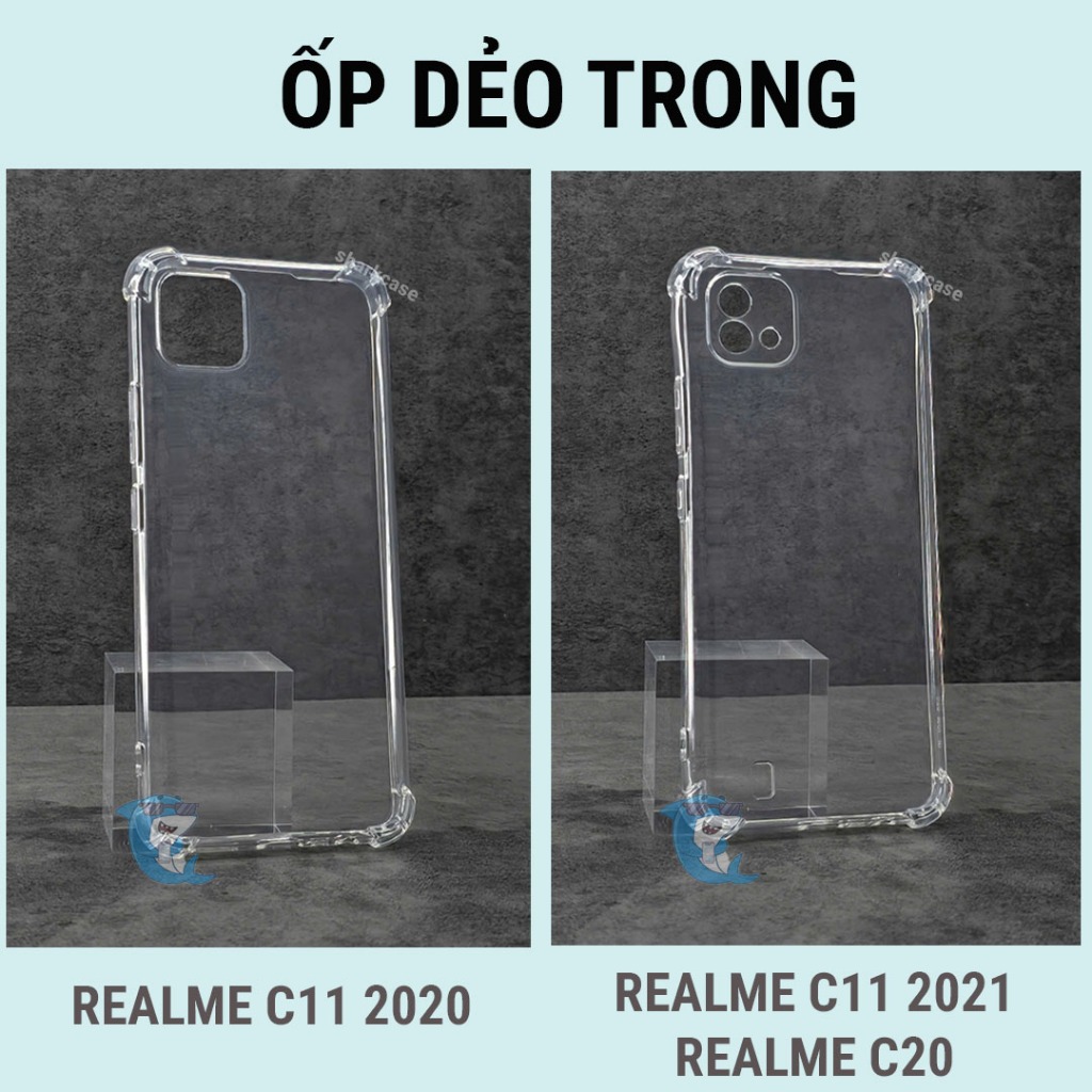 Ốp lưng Realme C11 2020 I 2021 / C20 / C20A  trong suốt silicon chống sốc viền vuông bảo vệ cam đt bibiglass