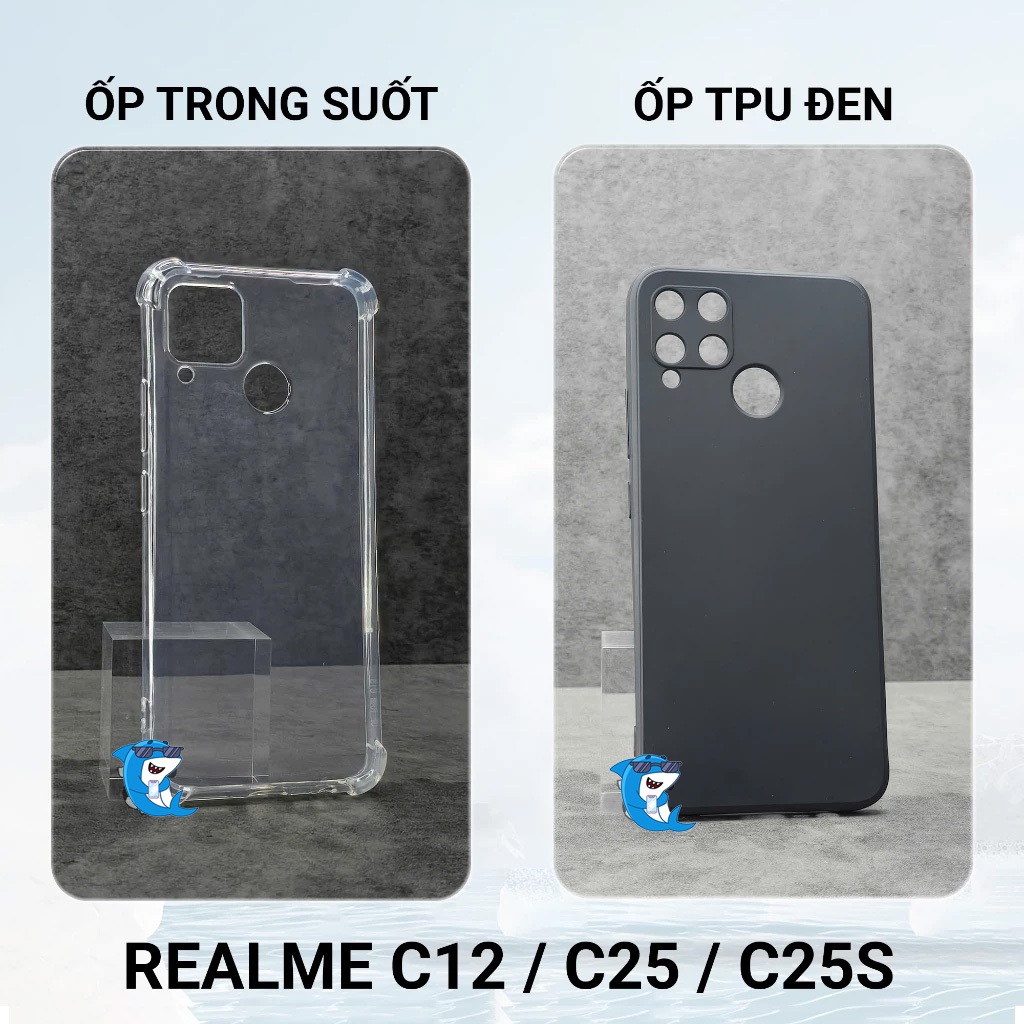 Ốp lưng REALME C12 / C15 / C25 / C25s silicon trong suốt dẻo chống sốc va đập viền vuông bảo vệ đt bibi