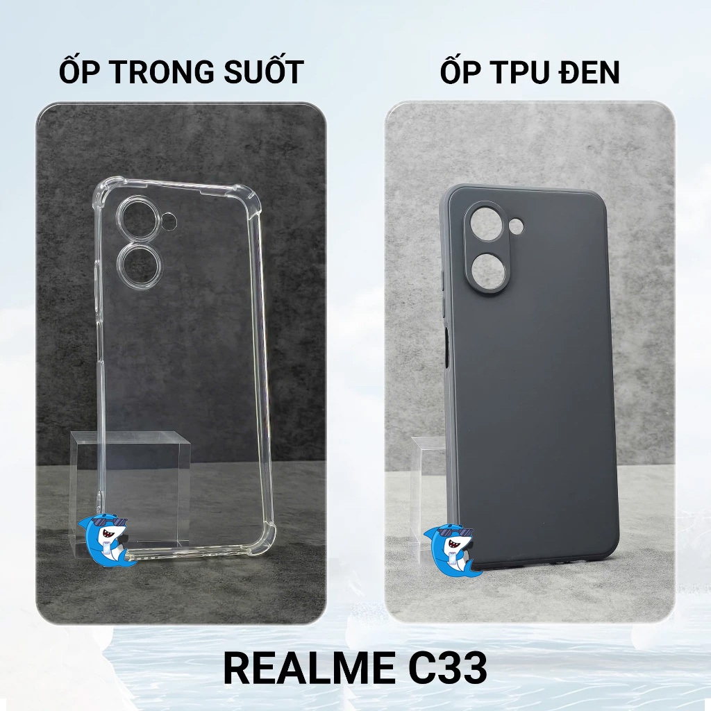 Ốp lưng REALME C33 4G trong suốt silicon nhựa dẻo chống sốc va đập viền vuông bảo vệ điện thoại bibi