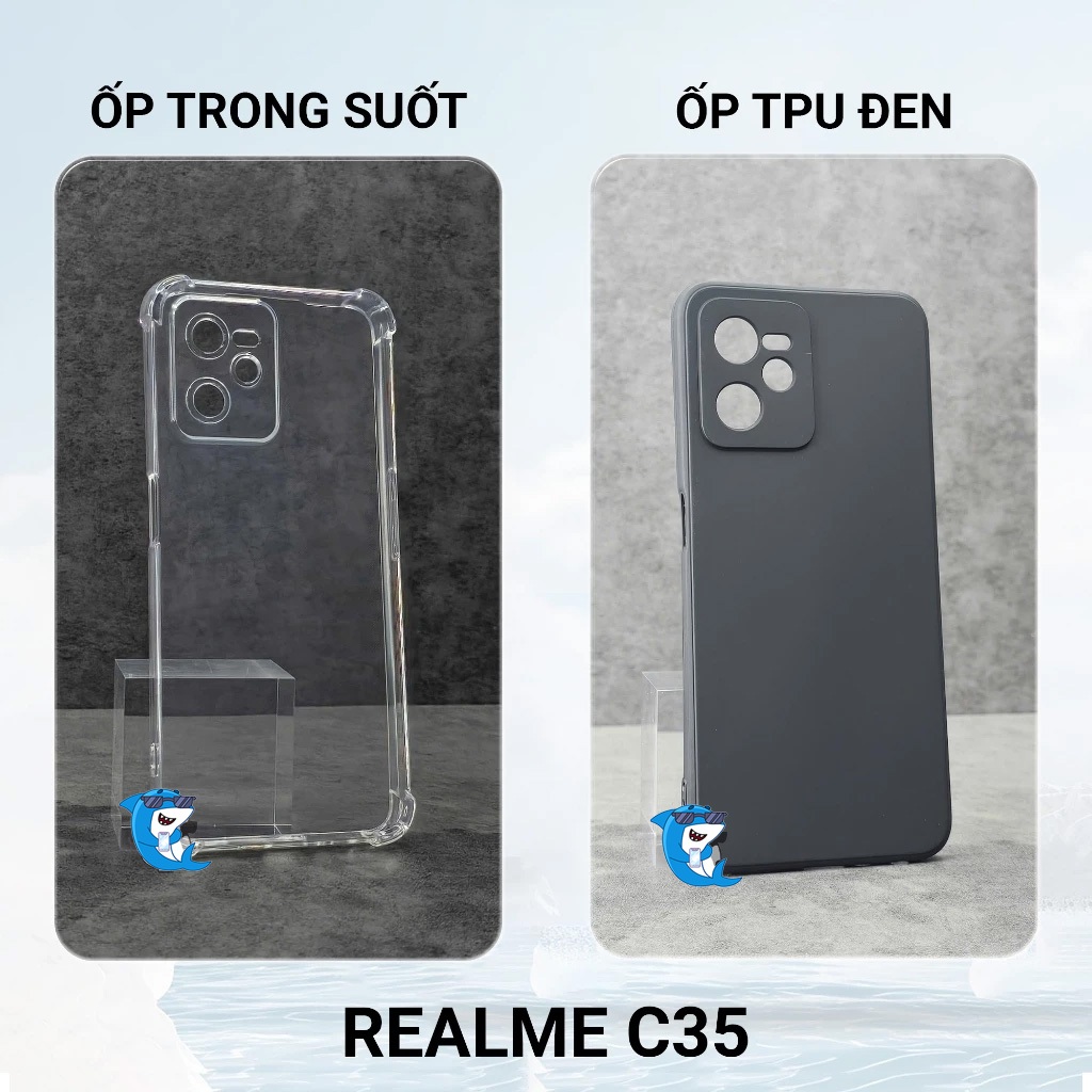 Ốp lưng REALME C35 trong suốt silicon nhựa dẻo viền vuông chống sốc va đập bảo vệ cam điện thoại bibi