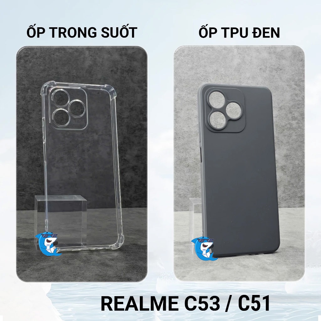 Ốp lưng Realme C53 / C51 trong suốt silicon chống sốc va đập bảo vệ cam toàn diện bibi glass