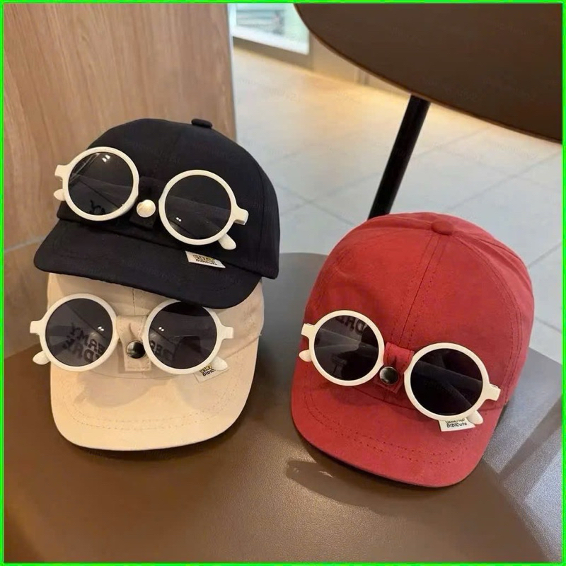 Mũ lưỡi trai kèm kính cho bé siêu cutee - Mũ nón cho bé trai bé gái