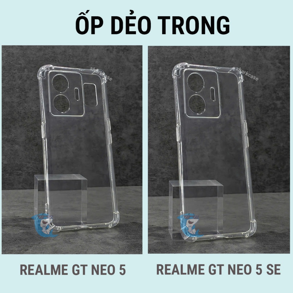Ốp lưng Realme GT Neo 5 / 5 SE 5G trong suốt silicon chống sốc va đập viền vuông bảo vệ điện thoại bibi