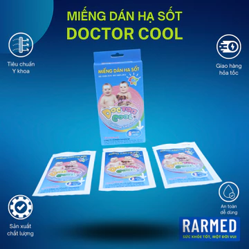 Miếng dán hạ sốt Doctor Cool cho trẻ em, dán hạ sốt nhanh - 10 giờ, hộp 6 miếng