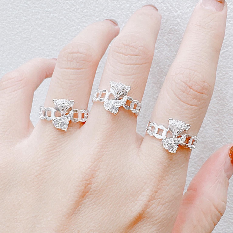 nhẫn bạc nữ bạc ta , nhẫn hồ ly tình duyên , bạc chuẩn sịn