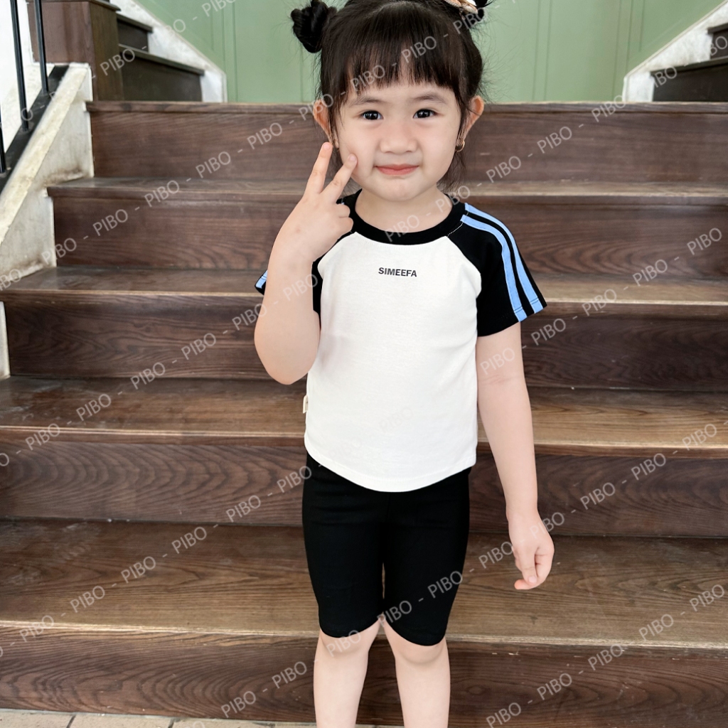 Ảnh Áo Phông Cộc Tay Bé Gái Dáng Ngắn Form Ôm, Kiểu Dáng Thể Thao Năng Động, Áo Thun Bé Gái - BabyBoo-Pibo-T3-CTS 3