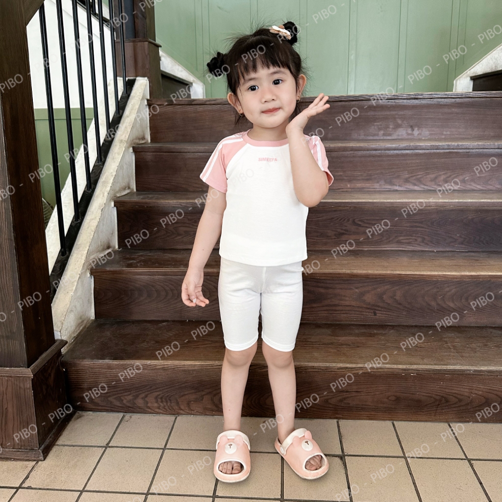 Ảnh Áo Phông Cộc Tay Bé Gái Dáng Ngắn Form Ôm, Kiểu Dáng Thể Thao Năng Động, Áo Thun Bé Gái - BabyBoo-Pibo-T3-CTS 2
