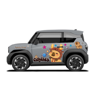 Tem 2 bên Sườn Xe VF3, Team Decal Oto-Tem 2 bên sườn Cực Chất, Hàng 3 Lớp Chất Lượng Cao ,cute tem vf3 ô tô Capybara