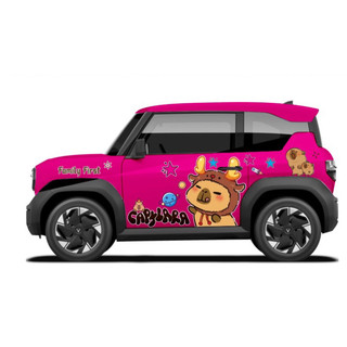 Tem 2 bên Sườn Xe VF3, Team Decal Oto-Tem 2 bên sườn Cực Chất, Hàng 3 Lớp Chất Lượng Cao ,cute tem vf3 ô tô Capybara