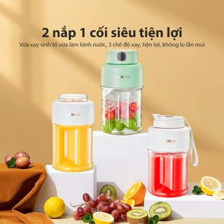 (BH 1 năm) Máy Xay Sinh Tố Cầm Tay Mini Samono SW-Y10 pin 2600mAh, 60W, Nhỏ Gọn Dung Tích 800ml, dao 8 cánh, 2 nắp