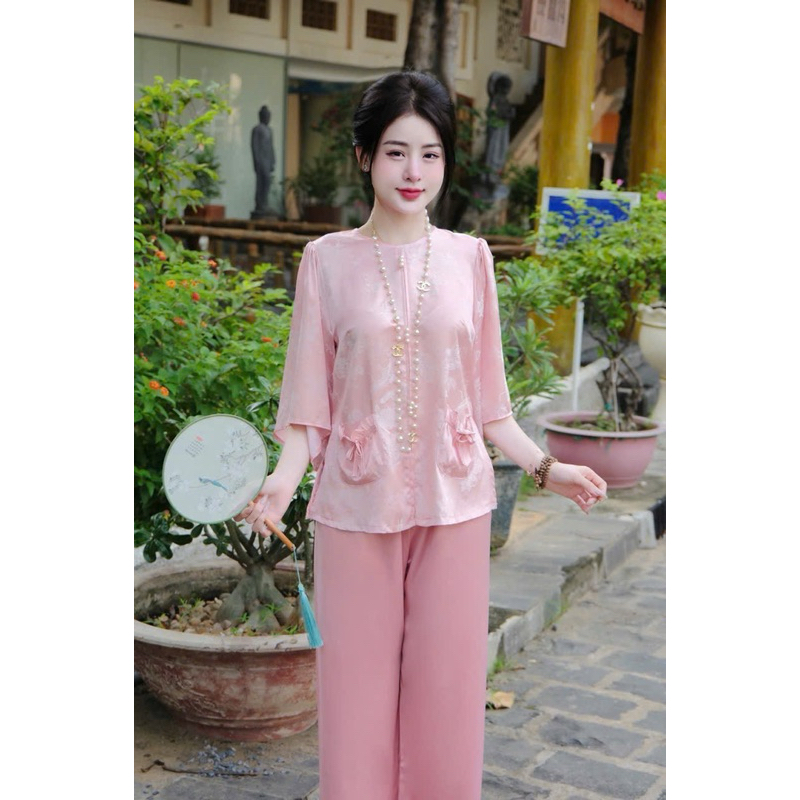 Pháp Phục Lễ Chùa Lụa Gấm Thiết Kế Túi Tiền Xinh Xắn