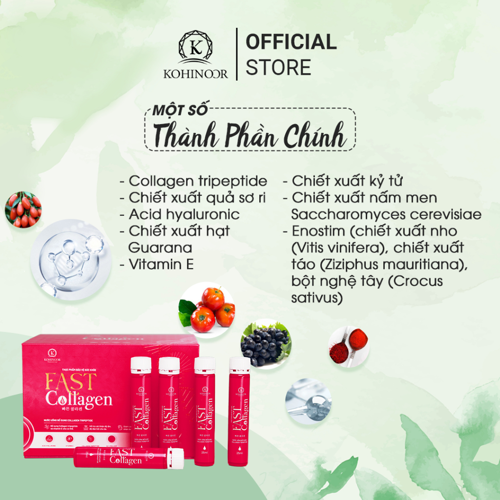 Ảnh Nước uống Collagen - Fast Collagen Kohinoor, ngăn ngừa lão hóa, tái tạo da, giảm nếp nhăn 3