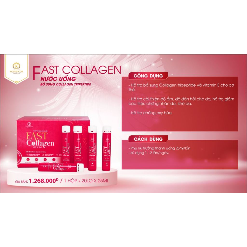 Ảnh Nước uống Collagen - Fast Collagen Kohinoor, ngăn ngừa lão hóa, tái tạo da, giảm nếp nhăn 2