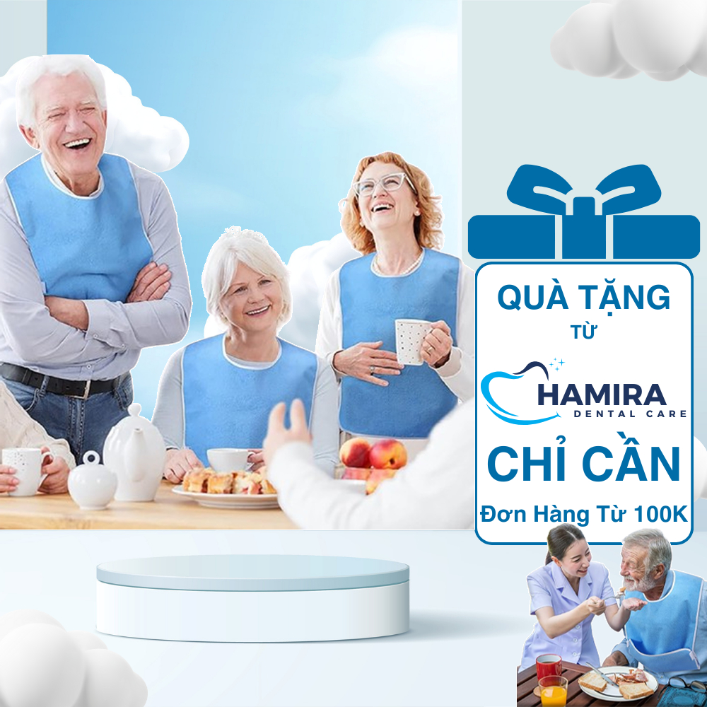 Yếm ăn cho người già, bệnh nhân HAMIRA tích hợp thành túi trước bụng ...