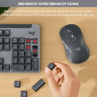 Bàn phím cơ không dây Logitech K865 Layout Fullsize 104 phím Thiết kế văn phòng gõ êm không ồn vỏ kim loại cao cấp