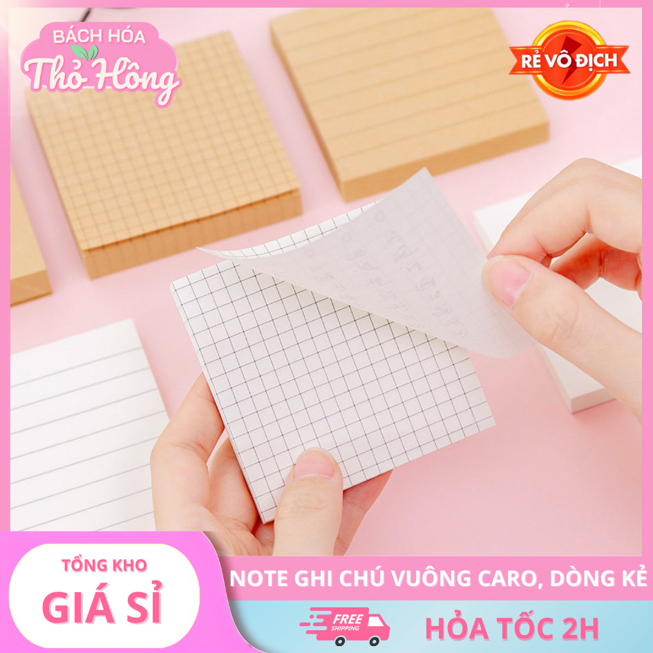 3 Note Ghi Chú Vuông Caro, Dòng Kẻ