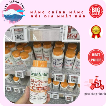 viên_uống_sắt_folic hữu cơ 60v, canxi_hữu_cơ 180v 360v Dear Natura nội địa Nhật