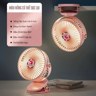 Quạt tích điện kẹp bàn mini để bàn có đèn led pin 10000 MHA