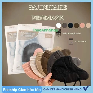 Khẩu trang 9A UNICARE [ SET 100 Cái] 5 lớp dày chống nắng, tia uv kích thước lớn siêu bảo vệ UniMask
