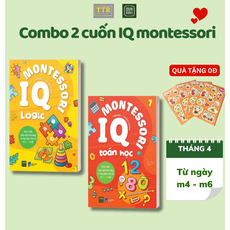 Sách - Combo 2 cuốn IQ Montessori Toán Học + IQ Montessori Logic ...