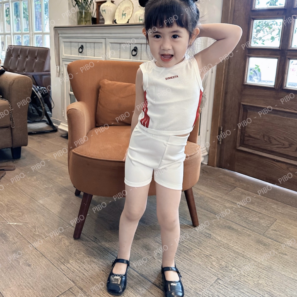 Ảnh Áo Croptop Sát Nách Bé Gái Viền Sọc Thể Thao, Dễ Phối Đồ Màu Sắc Đáng Yêu - BabyBoo- PiBo Store-BLS 2