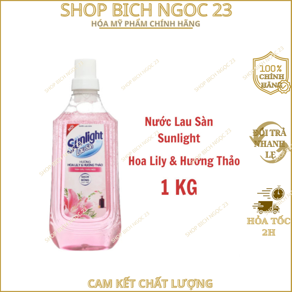 Nước Lau Sàn Sunlight Thiên Nhiên Sả Chanh chai 1kg (Đủ Hương)