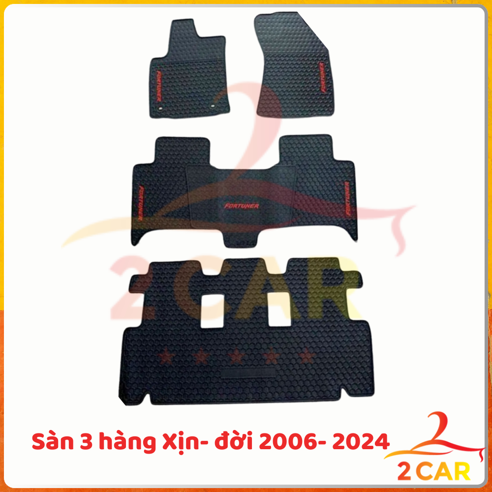 Thảm LÓT SÀN CAO SU xe Fortuner 2009- 2022, 2023,2024 chuẩn Form vừa khít, không mùi, không thấm nước