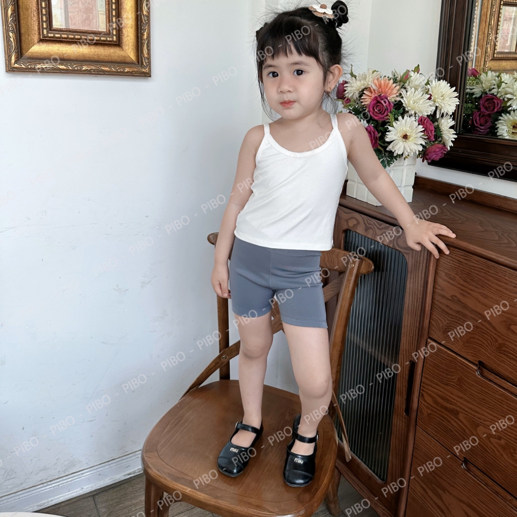 Ảnh Áo 2 Dây Cho Bé Gái Dáng Ngắn Croptop Vải Zip Form Ôm Dáng Cực Yêu, Áo Thun Mùa Hè Cho Bé Gái BabyBoo- Pibo-CRHD01 3