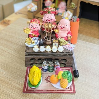 Tủ Thờ Mini Thần Tài mô hình Tài Lộc May Mắn Chibi