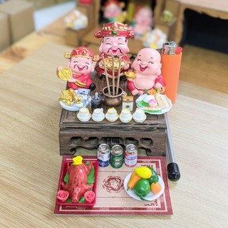 Tủ Thờ Mini Thần Tài mô hình Tài Lộc May Mắn Chibi
