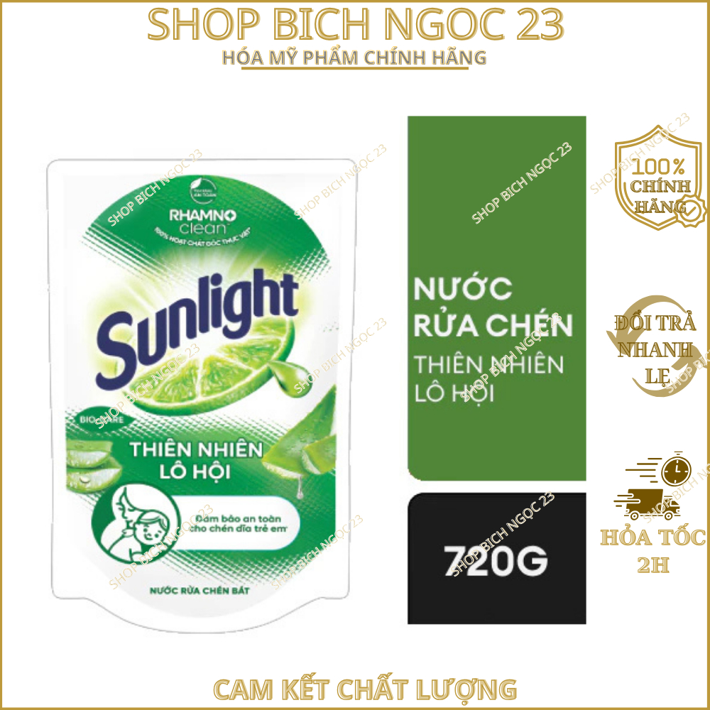 Túi nước rửa chén Sunlight Thiên Nhiên Chanh 100 720g/750g