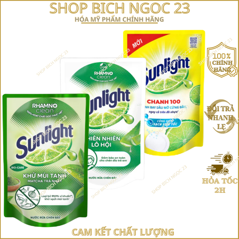 Túi nước rửa chén Sunlight Thiên Nhiên Chanh 100 720g/750g