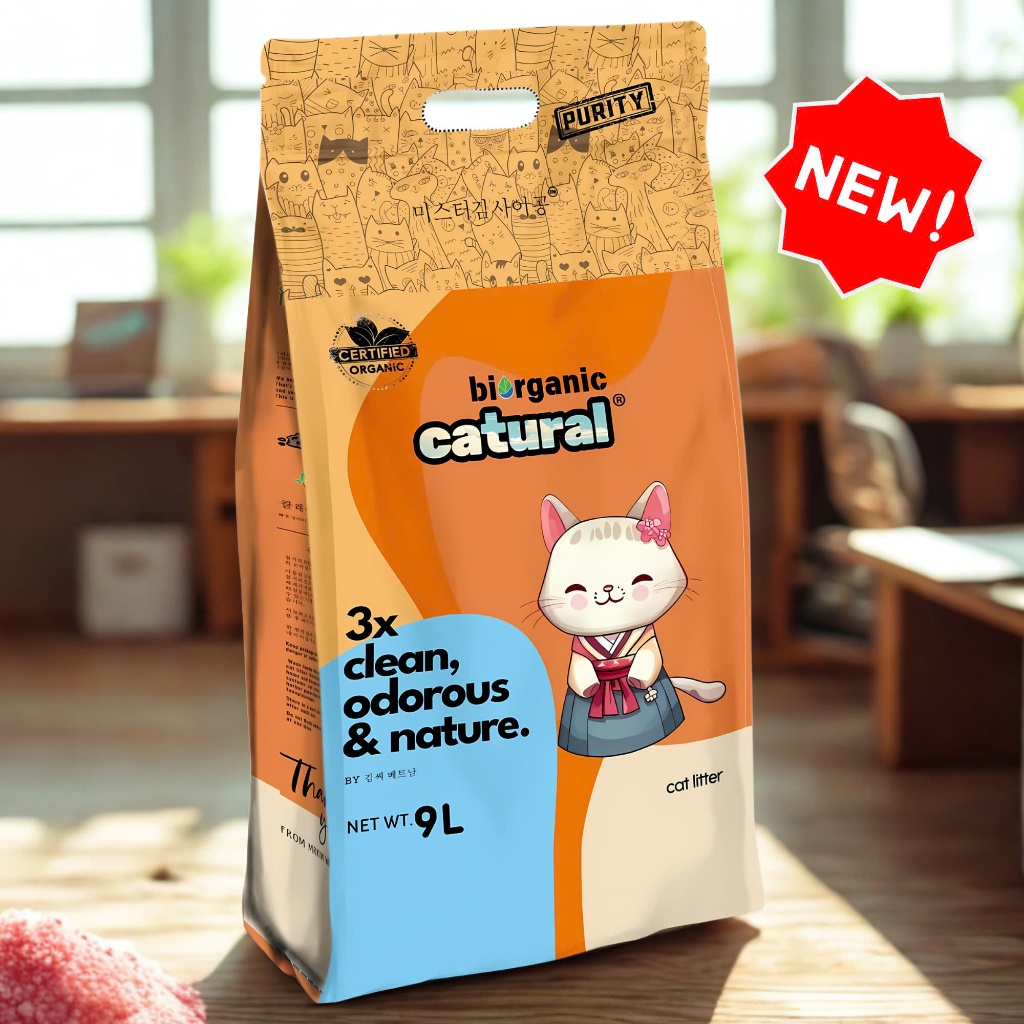 Cát Vệ Sinh Cho Mèo MrKim Catural - Túi 9L (3.8kg) | Vón Cục Nhanh, Khử ...