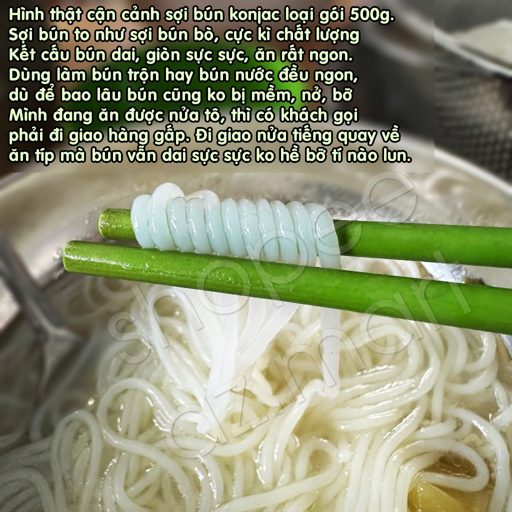 Bún Miến Konjac Khô Ko Gia Vị Ăn Healthy Thâm Hụt Calo 500g