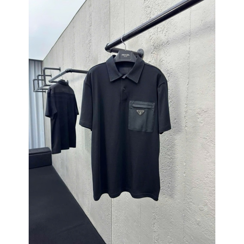 ⚡️[Hight Quality] Áo Cộc Tay Cổ Bẻ Polo Pra4 Stretch Re Nylon - Điểm Nhấn Logo Phối Túi Cao Cấp Street Wear Nam Nữ