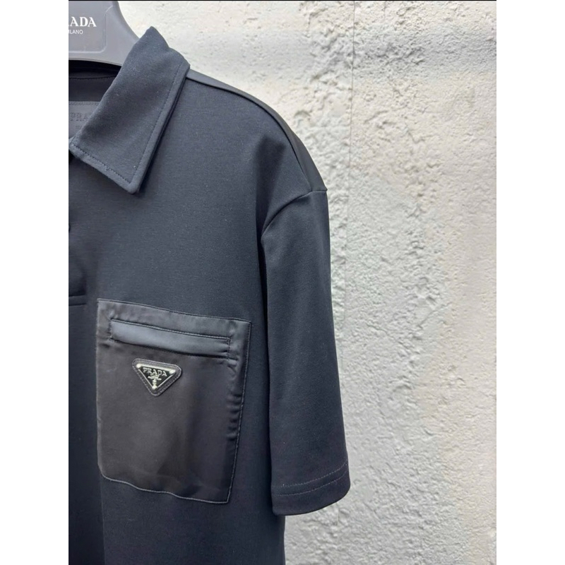 ⚡️[Hight Quality] Áo Cộc Tay Cổ Bẻ Polo Pra4 Stretch Re Nylon - Điểm Nhấn Logo Phối Túi Cao Cấp Street Wear Nam Nữ