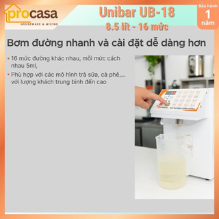 Máy đo - định lượng đường Unibar UB-18 - 8 lít - 16 mức định lượng