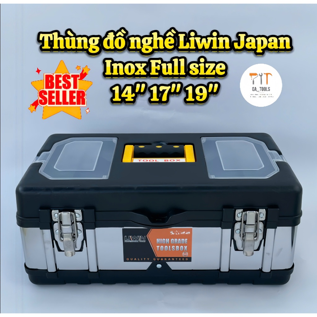 Thùng đựng đồ nghề Liwin Japan Inox chống va đập chịu lực tốt đủ kích ...