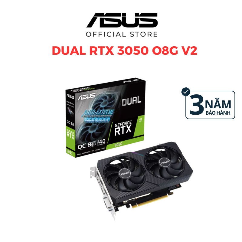 Ảnh Card màn hình Asus Dual GeForce RTX 3050 O8GB V2 GDDR6  | 8GB GDDR6 | 128bit | DUAL-RTX3050-O8G-V2 2