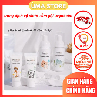 Dung dịch vệ sinh vùng kín, rửa mông cho bé Orgabebe chai mini 50ml tiện lợi