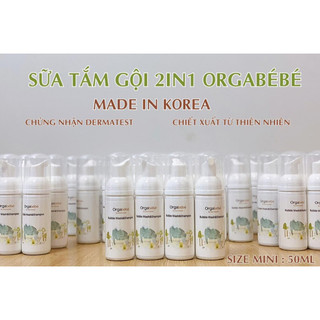 Dung dịch vệ sinh vùng kín, rửa mông cho bé Orgabebe chai mini 50ml tiện lợi