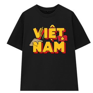Áo Thun UNISEX form rộng nam nữ in hình Chữ VIỆT NAM yêu nước chất Cotton mềm mịn co dãn 2c
