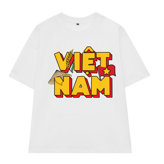 Áo Thun UNISEX form rộng nam nữ in hình Chữ VIỆT NAM yêu nước chất Cotton mềm mịn co dãn 2c