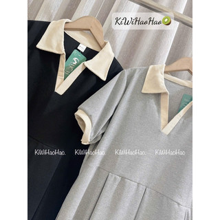 VÁY BẦU ĐEN CỘC TAY CỔ POLO DÁNG XOÈ 💥RẺ VÔ ĐỊCH💥