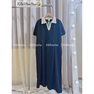 VÁY BẦU ĐEN CỘC TAY CỔ POLO DÁNG XOÈ 💥RẺ VÔ ĐỊCH💥