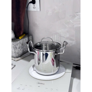 Nồi canh thành cao 14cm [836] inox 3 lớp đúc liền nguyên khối, nấu canh, chiên ngập dầu, kho thịt cá RK836