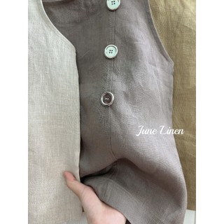 [JUNE LINEN] A27- Áo sát nách cổ tròn croptop Linen tưng premium. Ảnh chính chủ.