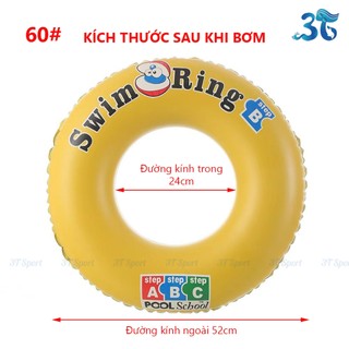 Phao bơi tròn ABC nhựa PVC an toàn có tay cầm tiện lợi cho trẻ em người lớn đi biển hồ bơi