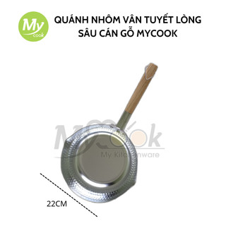 Nồi chảo sâu lòng, quánh nhôm dày MYCOOK Nồi nhôm cán gỗ dài có miệng rót