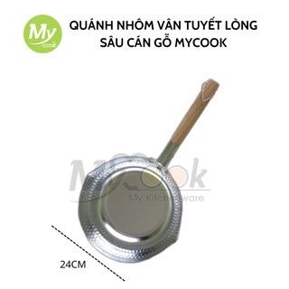 Nồi chảo sâu lòng, quánh nhôm dày MYCOOK Nồi nhôm cán gỗ dài có miệng rót